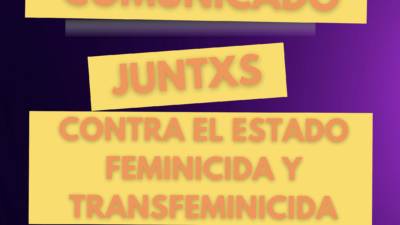 COMUNICADO JUNTXS CONTRA EL ESTADO FEMINICIDA Y TRANSFEMINICIDA
